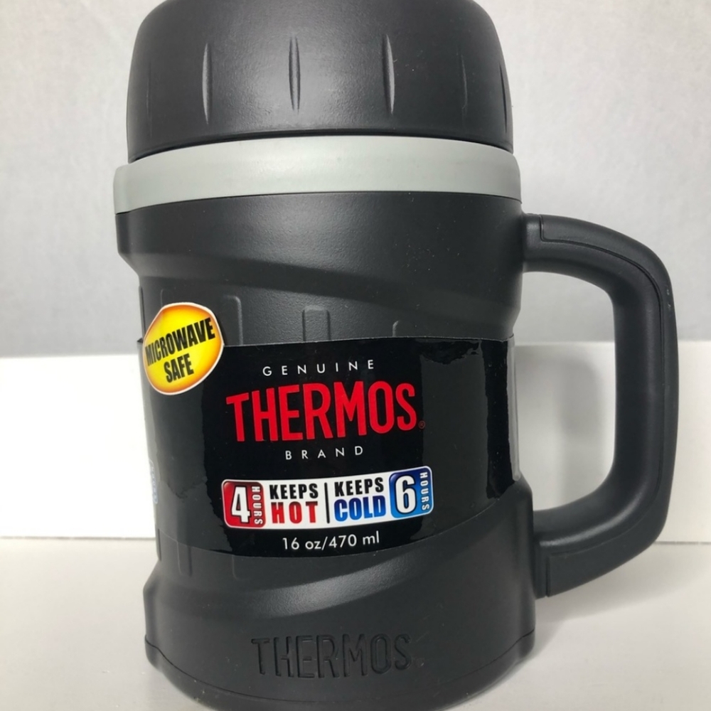 Black Thermos (16oz) Food Container
